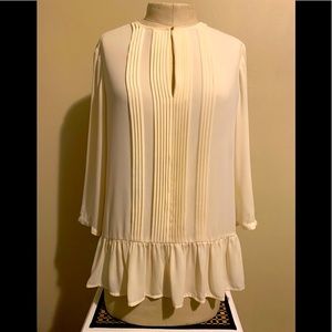 Banana Republic Fluted Blouse-Creme